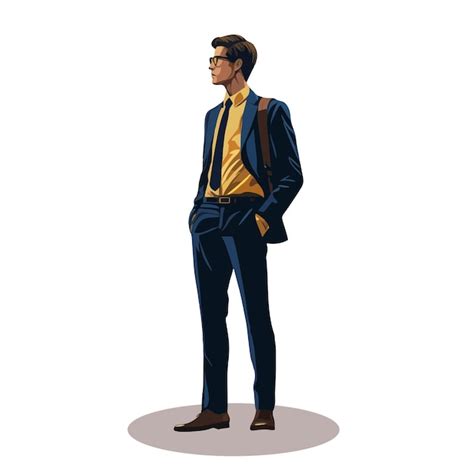 Premium Vector | Business man facing forward