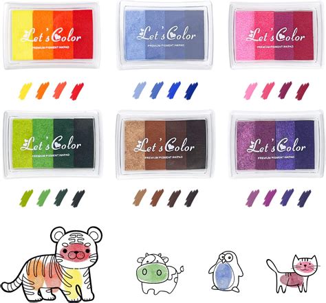 Relota Pi Ces Tampon Encreur Enfant Empreintes Couleurs Lavable