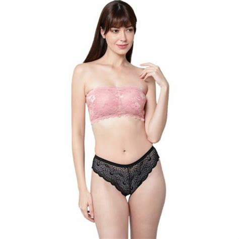 Buy Prettycat Black Solid Polyester Lingerie Set For Women Pc Set