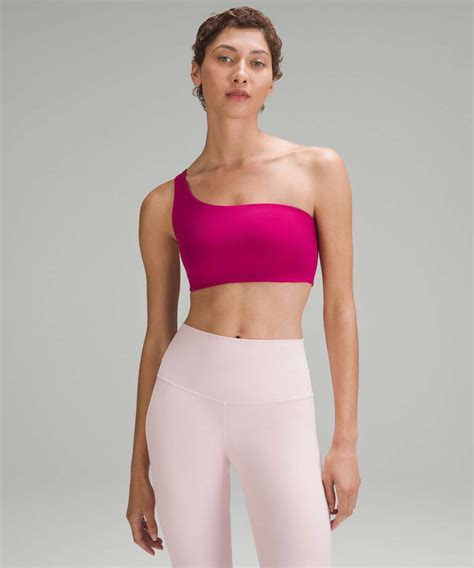 Lululemon Ribbed Nulu Asymmetrical Yoga Bra Light Support A B Cup