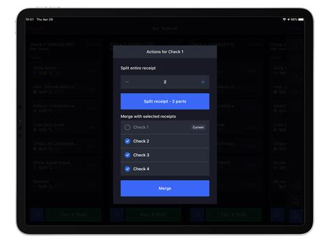 Merging split checks together – Lightspeed Restaurant (K-Series)