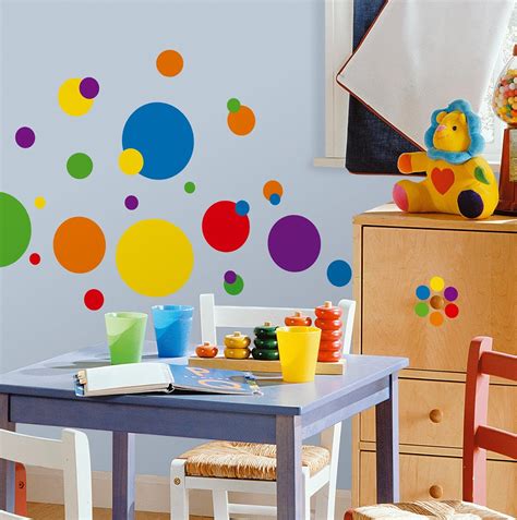 classroom wall decor colorful polka dots theme