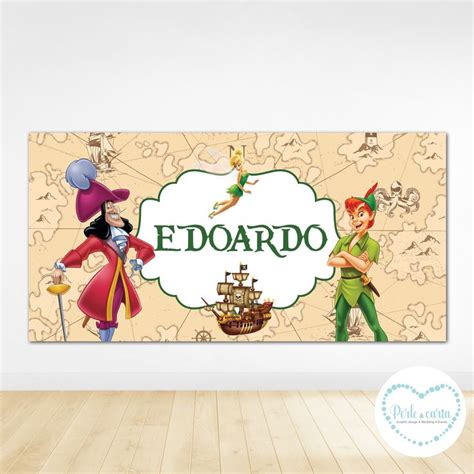 PETER PAN Birthday Party Backdrop Cartellone Peter Pan Banner