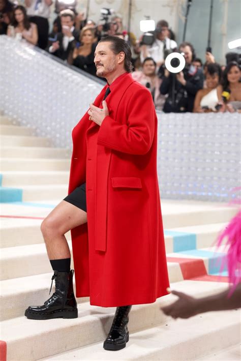 Pedro Pascal Bares Skin In Red Hot 2023 Met Gala Look