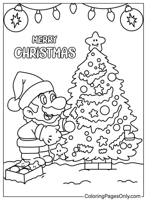 Christmas Mario Coloring Page Free Printable Coloring Pages