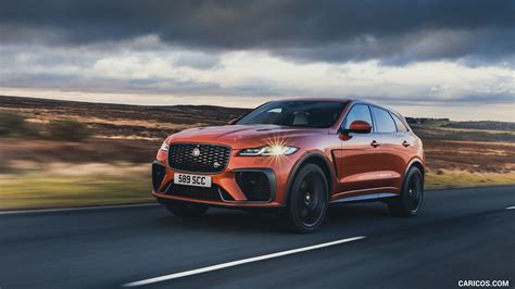 Jaguar F Pace Svr My Color Atacama Orange Front Three Quarter