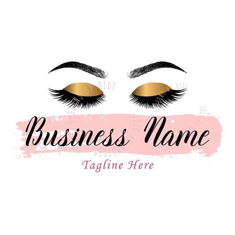 Lash Pink Gold Logo Design Pink Lash Watermark Pink Eyelash Etsy Gold Logo Design Eyelash