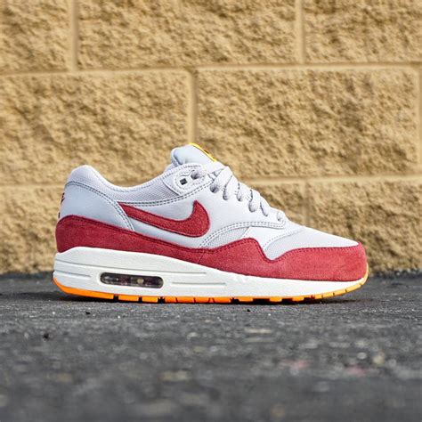 Nike Women Air Max 1 Essential Gray Team Red Total Orange Summit