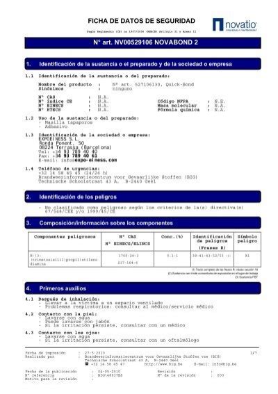 FICHA DE DATOS DE SEGURIDAD NÂ art Expo Einess