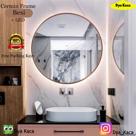 Jual Cermin Wastafel Cermin Dinding Kamar Mandi Bulat Frame Led