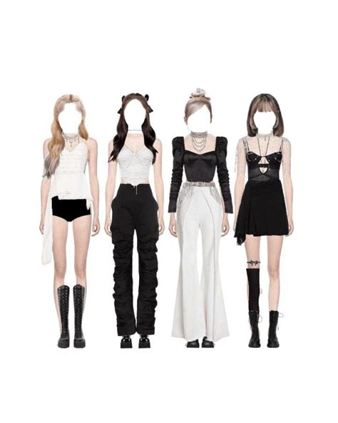 4 Member Girl Group Kpop Outfit In 2022 Kpop Outfits Kpop Fashion