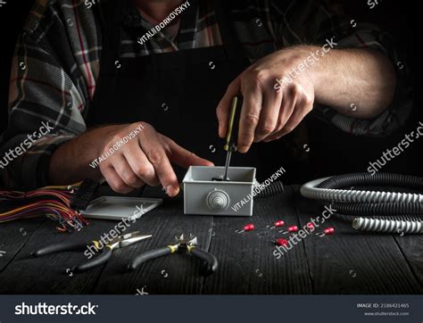 Installing Cable Wire Grey Junction Box Stock Photo 2186421465 | Shutterstock