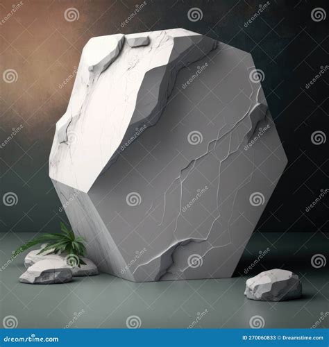 Large Hexagonal Rock With A Deep Groove Background For Cosmetic