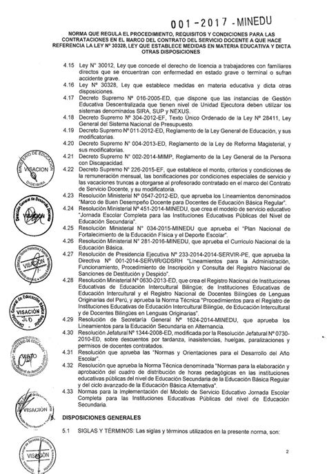 Ds N° 001 2017 Minedu Norma Que Regula El Procedimiento Requisito