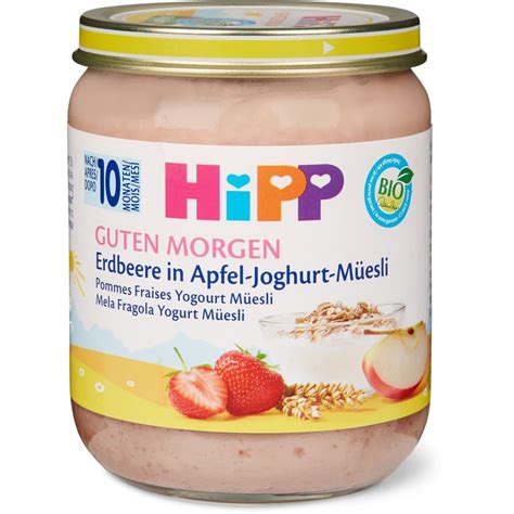 HiPP Bio Babygläschen Erdbeere in Apfel Joghurt Müesli Ab 10