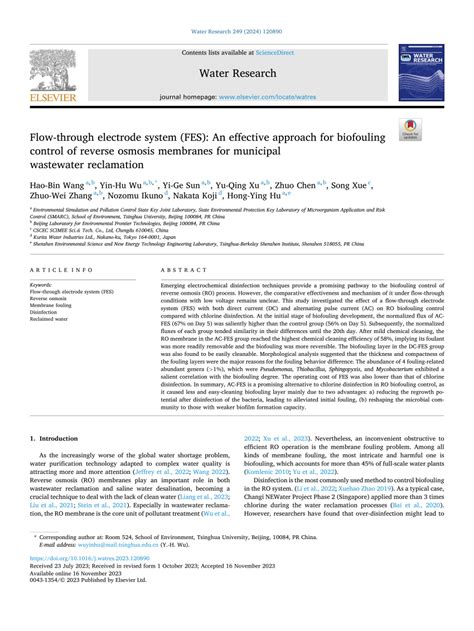 Pdf Flow Through Electrode System Fes An Effective Approach For