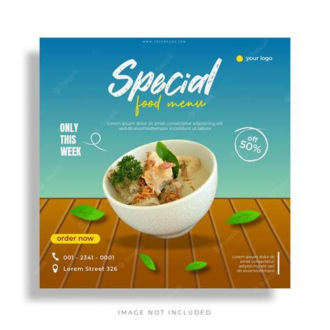 Premium Vector Modern Food Menu Flyer Design For Social Media Template