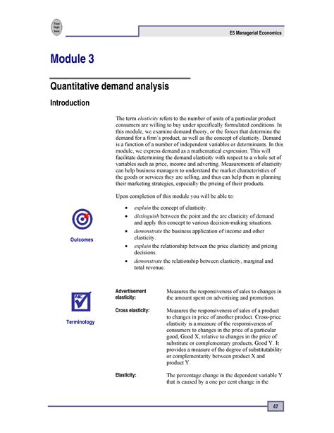 Module 3 Me Notes E5 Managerial Economics Module 3 Quantitative