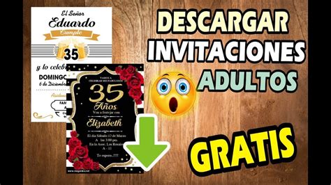 Descargar Invitaciones De Cumpleaños Para Adultos Gratis Youtube