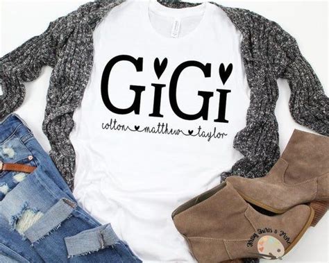 Gigi Shirt With Grandkid S Names Custom Gigi Shirt Gift For Gigi