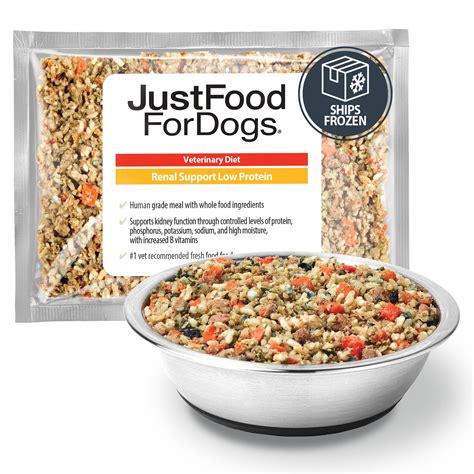 JUSTFOODFORDOGS Veterinary Diet Renal Support Low Protein Frozen Human-Grade Fresh Dog Food