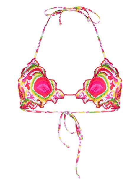 MC2 Saint Barth Ikat Print Triangle Cup Bikini Top Farfetch