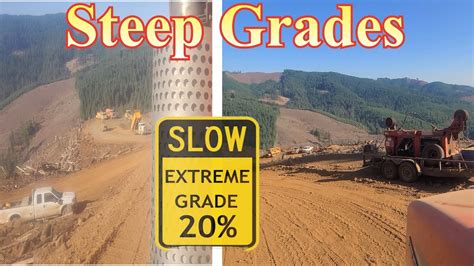 Extreme Grades Driving On Mountain Logging Roads With Steep Grades In