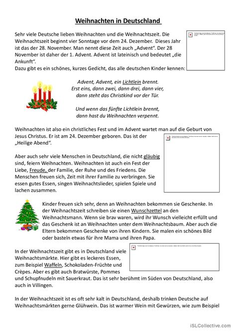 Weihnachten In Deutschland Allgemein Deutsch Daf Arbeitsbl Tter Pdf Doc