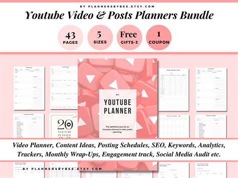 Youtube Planner Social Media Video Vlog Graphic By Plannersbybee