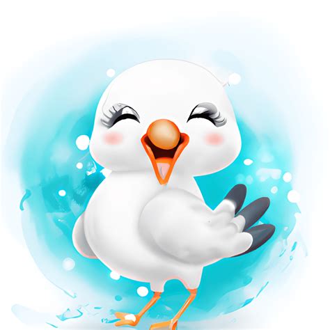 3D Cute Happy Seagull Clipart · Creative Fabrica