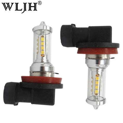 WLJH 2x Auto Car H8 Fog Light LED H9 H11 12V 24V 14W Driving DRL Lamp