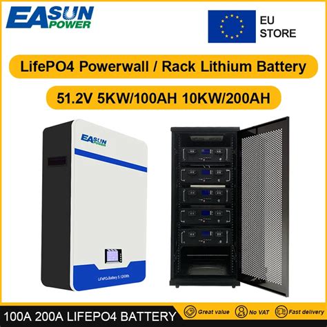 EASUN Powerwall Rack 48v 51 2v Lifepo4 Lithium Iron Phosphate