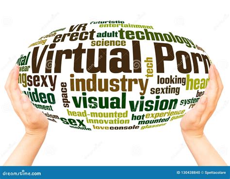 Virtual Word Cloud Hand Sphere Concept Stock Illustration