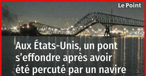 Vid O Tats Unis Un Pont S Effondre Apr S Avoir T Percut Par Un