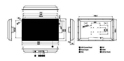 Datasheet W32L100 MLA3FP PCAP Rack Mount Defence Display Winmate