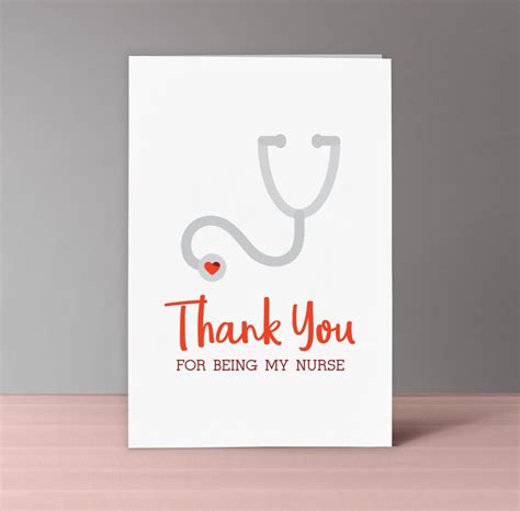 Printable Nurse Thank You Cards Set Of 4 Nurselifegear