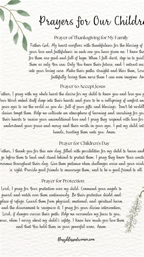 Prayers for Our Children | Prayer for our children, Short prayer for ...