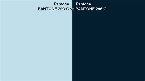 Pantone 290 C vs PANTONE 296 C side by side comparison