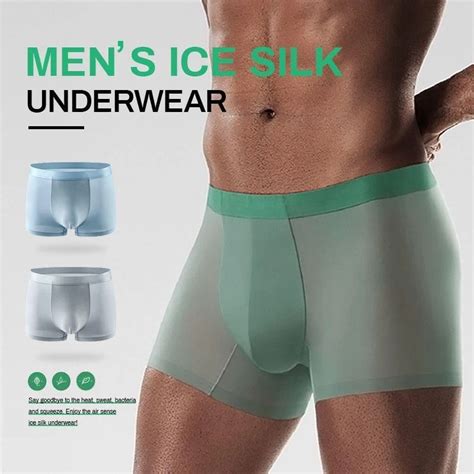 Ropa Interior De Seda De Hielo Para Hombre B Xer Corto Sin Costuras De