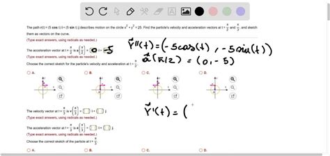 Solved The Path R T Cos T I Sin T Describes Motion On The