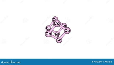 Cobalt Crystal Structure Isolated on White Stock Illustration ...