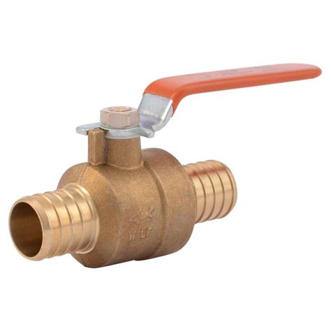 SharkBite 1 In Brass PEX Barb X Barb Ball Valve 22463LF The Home Depot