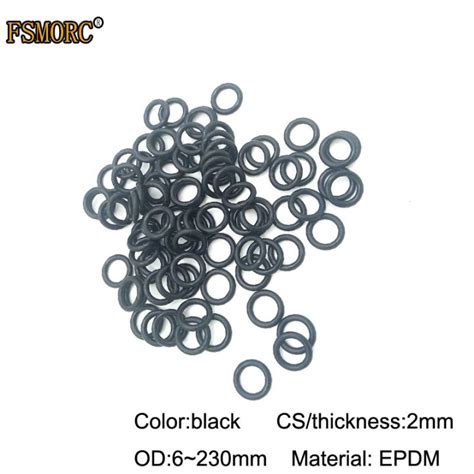 OD6mm 230mmx2mm Thickness CS Black EPDM O Rings Acid And Alkali