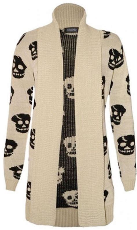 Xclusive Collection Womens Plus Size Skull Knit Friend Cardigans