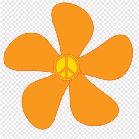 1960s Hippie Flower Power 60s S Blue Orange Png Pngegg