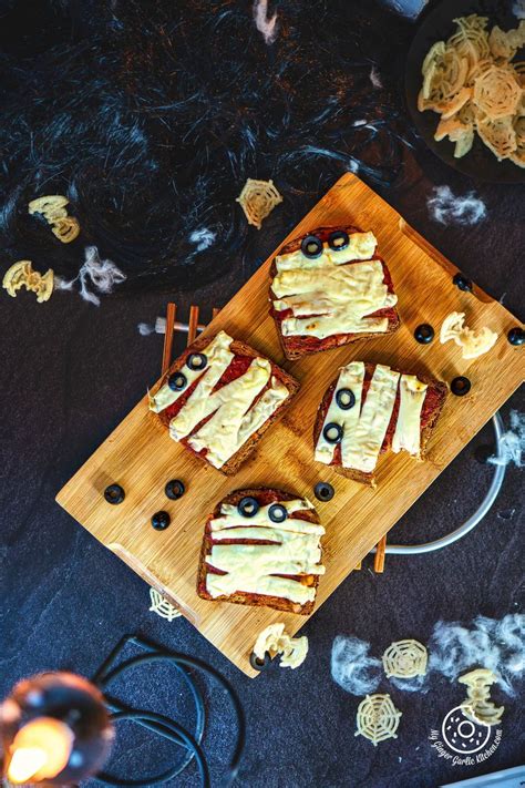 Halloween Mummy Pizza Toast Step By Step Video Recipe