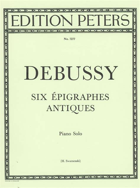 Debussy 6 Épigraphes Antiques Version For Solo Piano Ficks Music