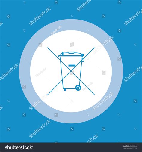 Crossed Out Wheelie Bin Symbol Waste Stock Vector Royalty Free 474688246