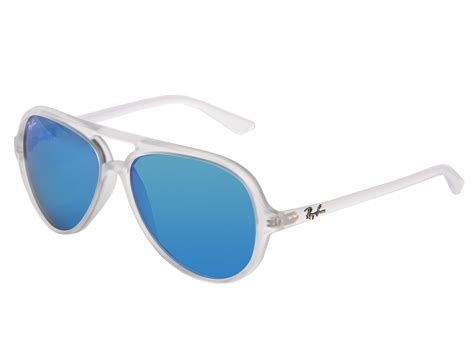 Ray-ban Rb4125 Plastic Aviator 59Mm in Blue (Matte Transparent/Blue Mirror) | Lyst