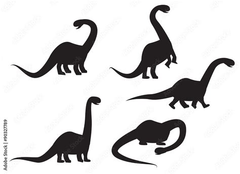 Silhouette of Brontosaurus dinosaur vector Stock Vector | Adobe Stock